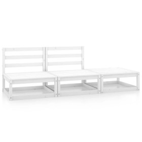 3-piece garden lounge set white solid pine wood by vidaXL, Garden sets - Ref: Foro24-805711, Price: 137,24 €, Discount: %