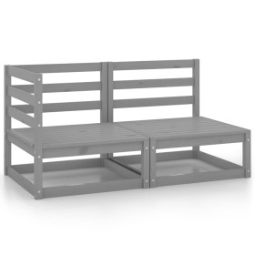 Juego de muebles de jardín 2 piezas gris madera maciza de pino de vidaXL, Conjuntos de jardín - Ref: Foro24-805692, Precio: 1...