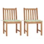 Garden chairs 2 units solid teak wood with cushions by vidaXL, Garden chairs - Ref: Foro24-3062928, Price: 197,61 €, Discount: %