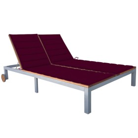 Sun lounger for 2 people with solid acacia wood and steel cushion. by vidaXL, Loungers - Ref: Foro24-3061566, Price: 400,99 €...