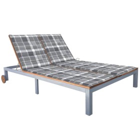 2-person sun lounger with solid acacia wood and steel cushion by vidaXL, Loungers - Ref: Foro24-3061571, Price: 397,75 €, Dis...