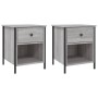 Mesita de noche 2 uds madera ingeniería gris Sonoma 40x42x50 cm de vidaXL, Mesitas de noche - Ref: Foro24-825940, Precio: 72,...