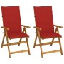 Reclining garden chairs 2 pcs solid acacia wood cushions by vidaXL, Garden chairs - Ref: Foro24-3064065, Price: 174,29 €, Dis...