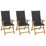 3 pcs folding garden chairs and solid acacia wood cushions by vidaXL, Garden chairs - Ref: Foro24-3064089, Price: 239,99 €, D...