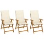 3 pcs folding garden chairs and solid acacia wood cushions by vidaXL, Garden chairs - Ref: Foro24-3064091, Price: 239,20 €, D...