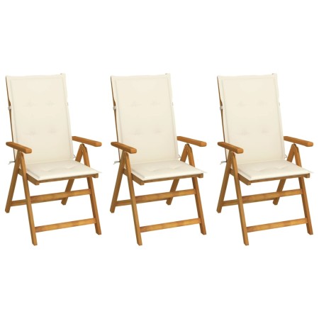 3 pcs folding garden chairs and solid acacia wood cushions by vidaXL, Garden chairs - Ref: Foro24-3064091, Price: 239,20 €, D...