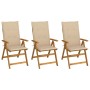 3 pcs folding garden chairs and solid acacia wood cushions by vidaXL, Garden chairs - Ref: Foro24-3064092, Price: 252,87 €, D...