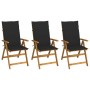 3 pcs folding garden chairs and solid acacia wood cushions by vidaXL, Garden chairs - Ref: Foro24-3064096, Price: 256,82 €, D...