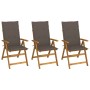 Folding garden chairs 3 units and solid acacia wood cushions by vidaXL, Garden chairs - Ref: Foro24-3064097, Price: 261,51 €,...