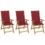 3 pcs folding garden chairs and solid acacia wood cushions by vidaXL, Garden chairs - Ref: Foro24-3064098, Price: 235,45 €, D...