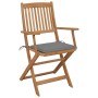 2 pcs folding garden chairs and solid acacia wood cushions by vidaXL, Garden chairs - Ref: Foro24-3064591, Price: 122,56 €, D...