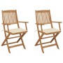 Folding garden chairs 2 units and solid acacia wood cushions by vidaXL, Garden chairs - Ref: Foro24-3064592, Price: 122,26 €,...