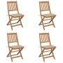 4 pcs folding garden chairs and solid acacia wood cushions by vidaXL, Garden chairs - Ref: Foro24-3064674, Price: 202,54 €, D...