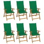 6 pcs folding garden chairs and solid acacia wood cushions by vidaXL, Garden chairs - Ref: Foro24-3064124, Price: 460,78 €, D...