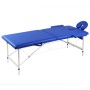 Klappbare Massageliege 2 Zonen, blaue Holzstruktur von vidaXL, Massageliegen - Ref: Foro24-110086, Preis: 158,67 €, Rabatt: %