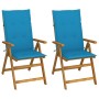 Reclining garden chairs 2 pcs solid acacia wood cushions by vidaXL, Garden chairs - Ref: Foro24-3064063, Price: 185,82 €, Dis...