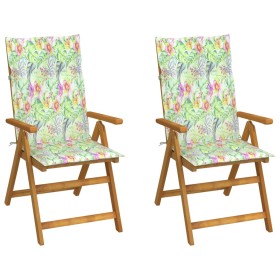 Reclining garden chairs 2 pcs solid acacia wood cushions by vidaXL, Garden chairs - Ref: Foro24-3064071, Price: 157,99 €, Dis...