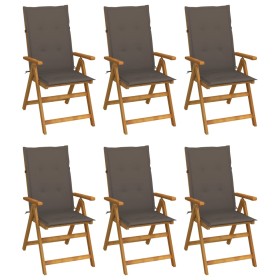 Folding garden chairs 6 units and solid acacia wood cushions by vidaXL, Garden chairs - Ref: Foro24-3064127, Price: 447,10 €,...