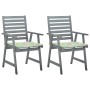 Garden dining chairs 2 pcs solid acacia wood with cushions by vidaXL, Garden chairs - Ref: Foro24-3064413, Price: 128,79 €, D...