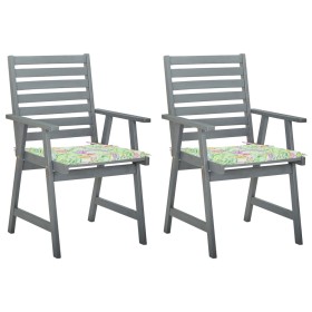 Garden dining chairs 2 pcs solid acacia wood with cushions by vidaXL, Garden chairs - Ref: Foro24-3064413, Price: 128,99 €, D...