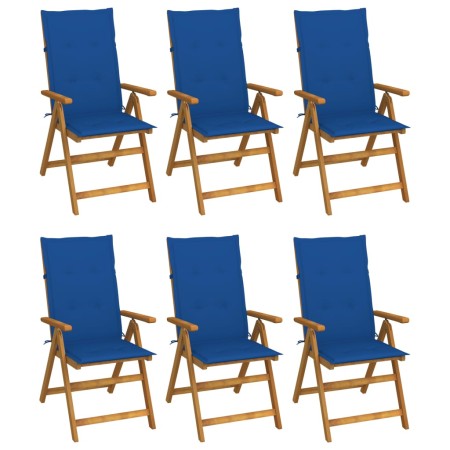 6 pcs folding garden chairs and solid acacia wood cushions by vidaXL, Garden chairs - Ref: Foro24-3064129, Price: 461,37 €, D...