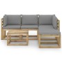 6-piece garden furniture set with gray cushions by vidaXL, Garden sets - Ref: Foro24-3064974, Price: 353,99 €, Discount: %