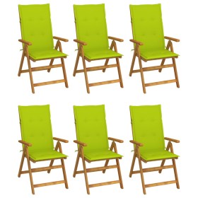 6 pcs folding garden chairs and solid acacia wood cushions by vidaXL, Garden chairs - Ref: Foro24-3064130, Price: 478,03 €, D...