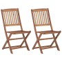 Folding garden chairs 2 pcs solid acacia wood and cushions by vidaXL, Garden chairs - Ref: Foro24-3064657, Price: 118,99 €, D...