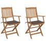 2 pcs folding garden chairs and solid acacia wood cushions by vidaXL, Garden chairs - Ref: Foro24-3064598, Price: 122,00 €, D...