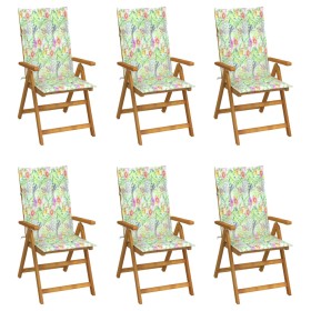 Folding garden chairs 6 pcs solid acacia wood and cushions by vidaXL, Garden chairs - Ref: Foro24-3064131, Price: 415,99 €, D...