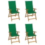 Reclining garden chairs 4 pcs solid acacia wood cushions by vidaXL, Garden chairs - Ref: Foro24-3065352, Price: 322,89 €, Dis...