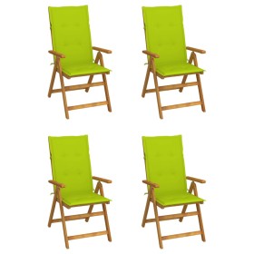 Reclining garden chairs 4 pcs solid acacia wood cushions by vidaXL, Garden chairs - Ref: Foro24-3065358, Price: 313,99 €, Dis...