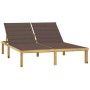 Double sun lounger and gray taupe cushions, impregnated pine wood. by vidaXL, Loungers - Ref: Foro24-3065887, Price: 210,23 €...