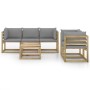 6-piece garden furniture set with gray cushions by vidaXL, Garden sets - Ref: Foro24-3064975, Price: 424,56 €, Discount: %