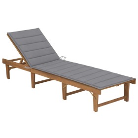 Klappbare Sonnenliege mit Kissen aus massivem Akazienholz von vidaXL, Liegen - Ref: Foro24-3064165, Preis: 214,99 €, Rabatt: %