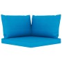 4-Sitzer-Gartensofa mit hellblauen Kissen von vidaXL, Gartensets - Ref: Foro24-3065059, Preis: 288,84 €, Rabatt: %