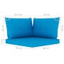 4-Sitzer-Gartensofa mit hellblauen Kissen von vidaXL, Gartensets - Ref: Foro24-3065059, Preis: 288,84 €, Rabatt: %