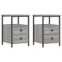 Mesitas noche 2 uds madera ingeniería gris Sonoma 34x35,5x50 cm de vidaXL, Mesitas de noche - Ref: Foro24-826020, Precio: 89,...