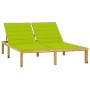 Tumbona doble y cojines verde brillante madera pino impregnada de vidaXL, Tumbonas - Ref: Foro24-3065890, Precio: 206,58 €, D...