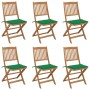 Folding garden chairs 6 units and solid acacia wood cushions by vidaXL, Garden chairs - Ref: Foro24-3065493, Price: 301,02 €,...