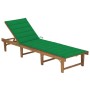 Tumbona plegable con cojín madera maciza de acacia de vidaXL, Tumbonas - Ref: Foro24-3064169, Precio: 216,57 €, Descuento: %