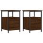 Bedside tables 2 units engineered wood brown oak 34x35.5x50cm by vidaXL, Nightstands - Ref: Foro24-826022, Price: 81,95 €, Di...