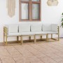 4-seater garden sofa with cream cushions by vidaXL, Garden sets - Ref: Foro24-3064999, Price: 316,20 €, Discount: %