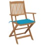 4 pcs folding garden chairs and solid acacia wood cushions by vidaXL, Garden chairs - Ref: Foro24-3064621, Price: 211,99 €, D...