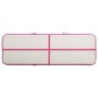 Esterilla inflable de gimnasia con bomba PVC rosa 500x100x15 cm