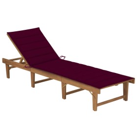 Folding sun lounger with solid acacia wood cushion. by vidaXL, Loungers - Ref: Foro24-3064173, Price: 214,99 €, Discount: %