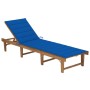 Folding sun lounger with solid acacia wood cushion by vidaXL, Loungers - Ref: Foro24-3064174, Price: 210,24 €, Discount: %