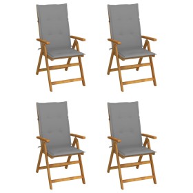 Reclining garden chairs 4 units solid acacia wood with cushions by vidaXL, Garden chairs - Ref: Foro24-3065348, Price: 331,99...