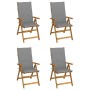 Reclining garden chairs 4 units solid acacia wood with cushions by vidaXL, Garden chairs - Ref: Foro24-3065348, Price: 346,52...