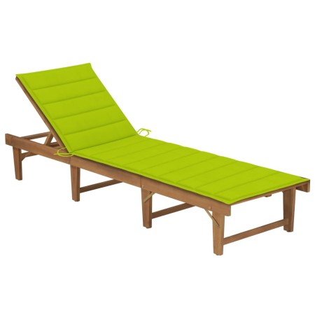 Folding sun lounger with solid acacia wood cushion by vidaXL, Loungers - Ref: Foro24-3064175, Price: 216,13 €, Discount: %